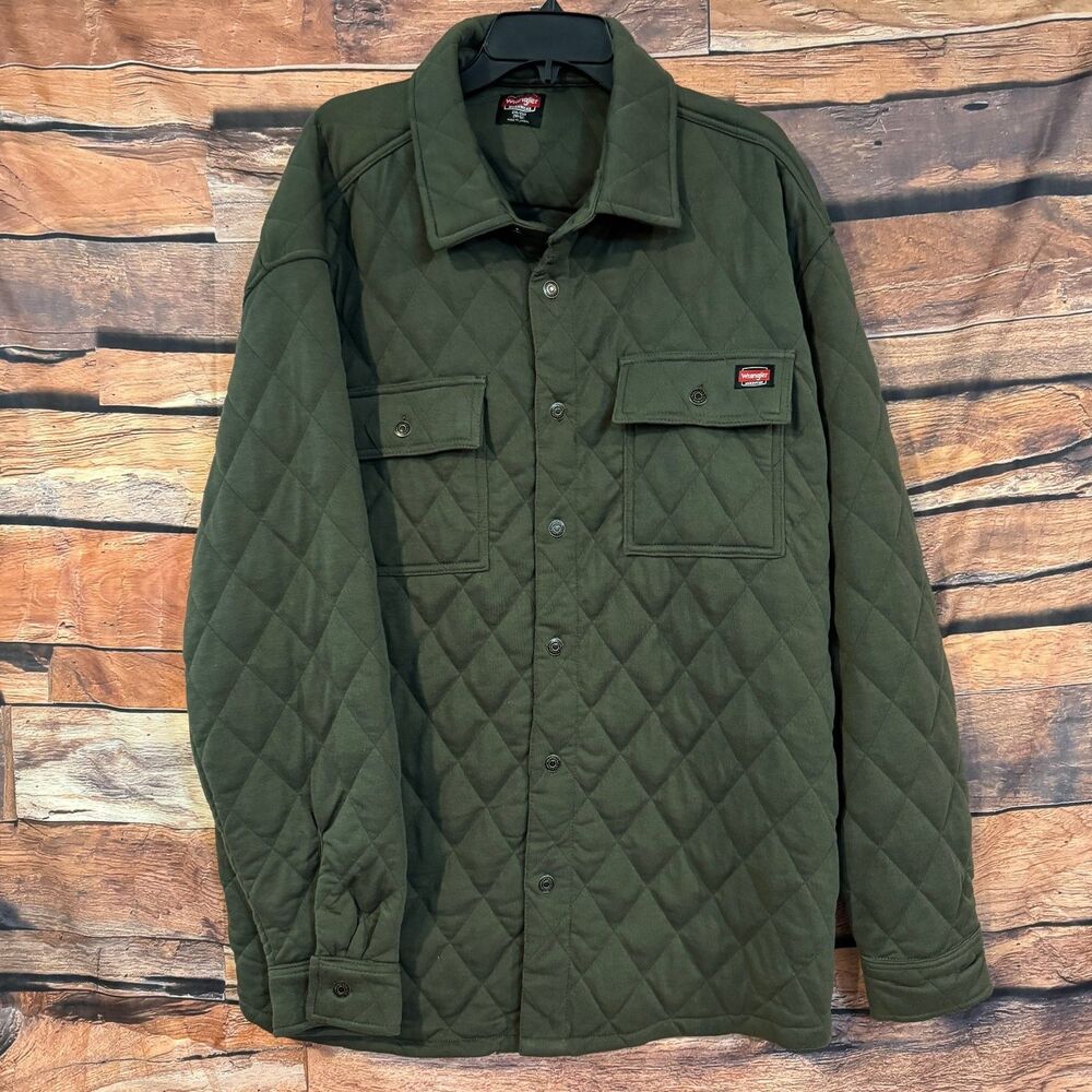 Wrangler WORKWEAR Shacket Men’s 2XL Grape Leaf Diamond Quilted Button Up Jacket